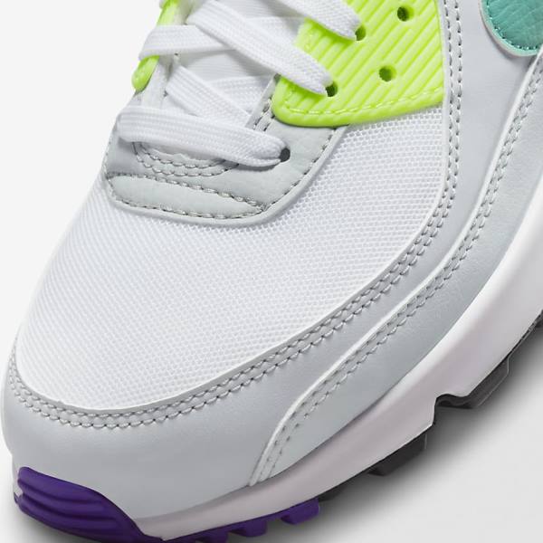 Scarpe Da Ginnastica Donna Nike Air Max 90 Bianche Platino Verde Acqua | NK591CNL