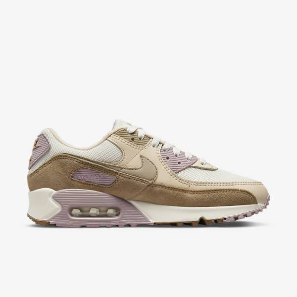 Scarpe Da Ginnastica Donna Nike Air Max 90 Marroni Viola Chiaro Khaki | NK813DHM