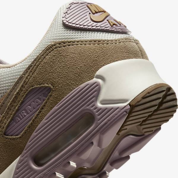 Scarpe Da Ginnastica Donna Nike Air Max 90 Marroni Viola Chiaro Khaki | NK813DHM