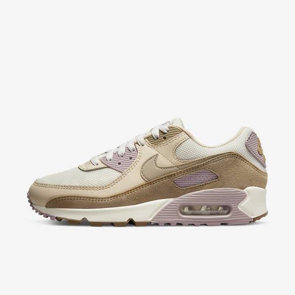 Scarpe Da Ginnastica Donna Nike Air Max 90 Marroni Viola Chiaro Khaki | NK813DHM