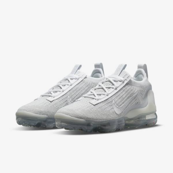 Scarpe Da Ginnastica Donna Nike Air VaporMax 2021 FK Bianche Platino Metal Argento Bianche | NK642OZL