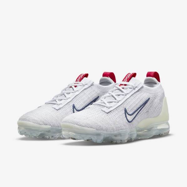 Scarpe Da Ginnastica Donna Nike Air VaporMax 2021 Flyknit Blu Marino Bianche | NK964KLF