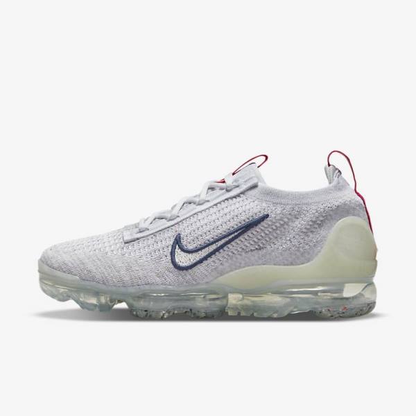 Scarpe Da Ginnastica Donna Nike Air VaporMax 2021 Flyknit Blu Marino Bianche | NK964KLF