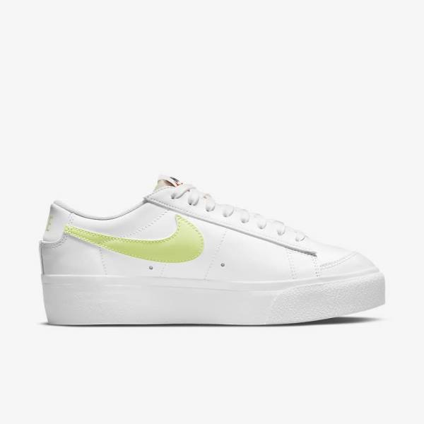 Scarpe Da Ginnastica Donna Nike Blazer Low Platform Bianche Nere Lemon Chiaro | NK745PHW