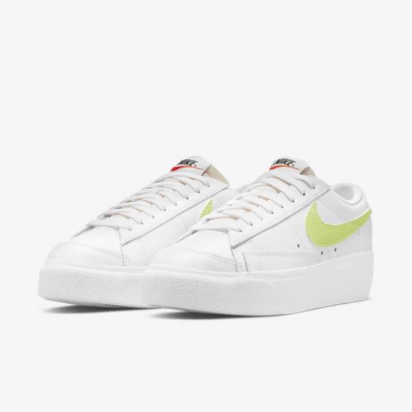 Scarpe Da Ginnastica Donna Nike Blazer Low Platform Bianche Nere Lemon Chiaro | NK745PHW