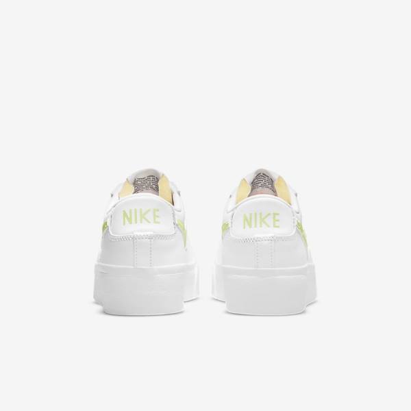 Scarpe Da Ginnastica Donna Nike Blazer Low Platform Bianche Nere Lemon Chiaro | NK745PHW