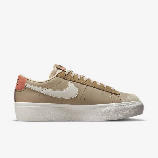 Scarpe Da Ginnastica Donna Nike Blazer Low Platform SP Khaki Beige Chiaro | NK968HZC