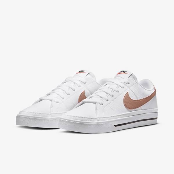 Scarpe Da Ginnastica Donna Nike Court Legacy Next Nature Bianche Arancioni Nere Rosa | NK641HDM