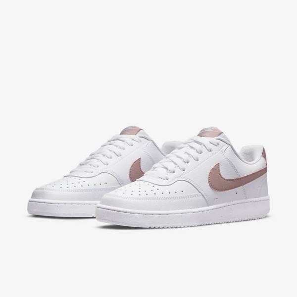 Scarpe Da Ginnastica Donna Nike Court Vision Low Next Nature Bianche Rosa | NK839MVO