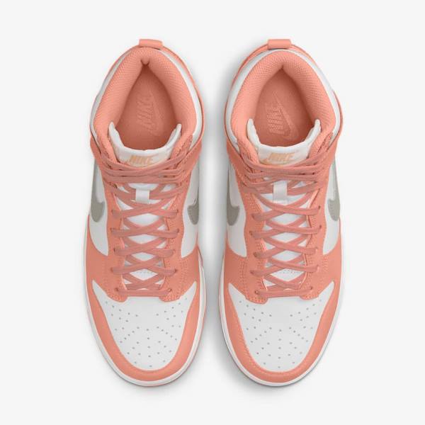 Scarpe Da Ginnastica Donna Nike Dunk High Rosse Bianche Corallo | NK528BQL