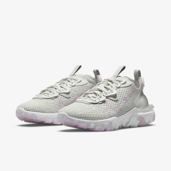 Scarpe Da Ginnastica Donna Nike React Vision Beige Chiaro Bianche Rosa | NK280IAF