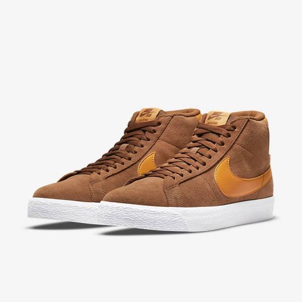 Scarpe Da Ginnastica Donna Nike SB Zoom Blazer Mid Bianche Gialle | NK735FPU