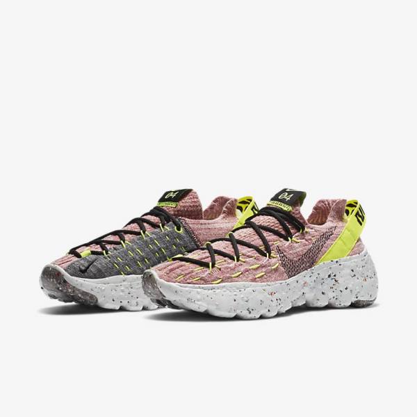 Scarpe Da Ginnastica Donna Nike Space Hippie 04 Lemon Rosa Chiaro Nere | NK145RHO