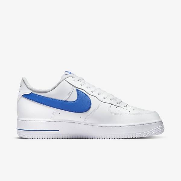 Scarpe Da Ginnastica Uomo Nike Air Force 1 07 Bianche Blu Reale | NK317DQP