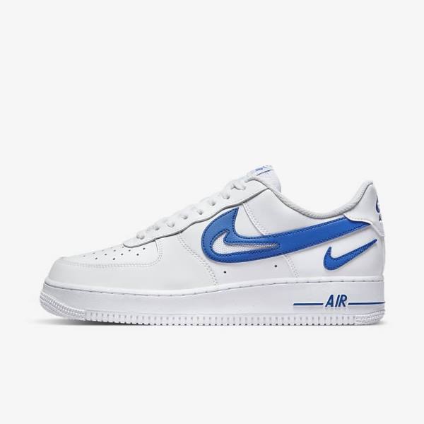 Scarpe Da Ginnastica Uomo Nike Air Force 1 07 Bianche Blu Reale | NK317DQP