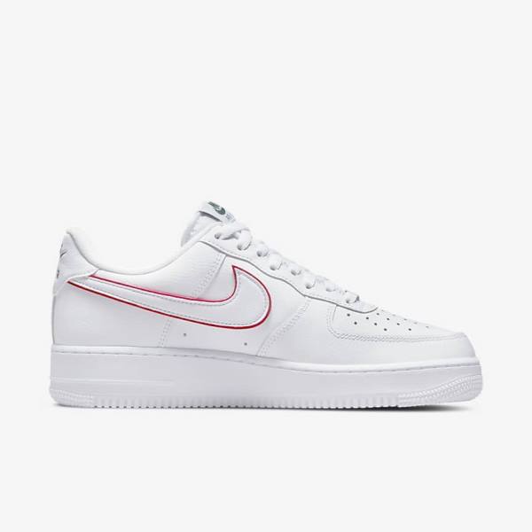 Scarpe Da Ginnastica Uomo Nike Air Force 1 Bianche Verdi Metal Argento Rosse | NK376GBY