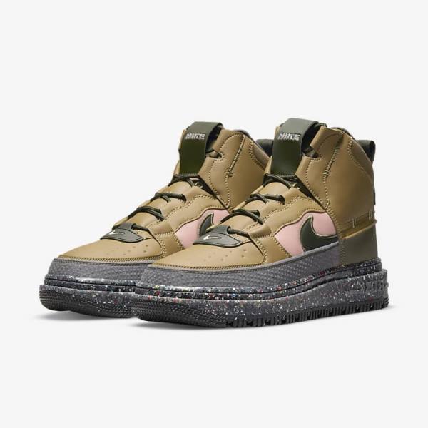 Scarpe Da Ginnastica Uomo Nike Air Force 1 Boot Marroni Verde Oliva Rosa | NK425HBC