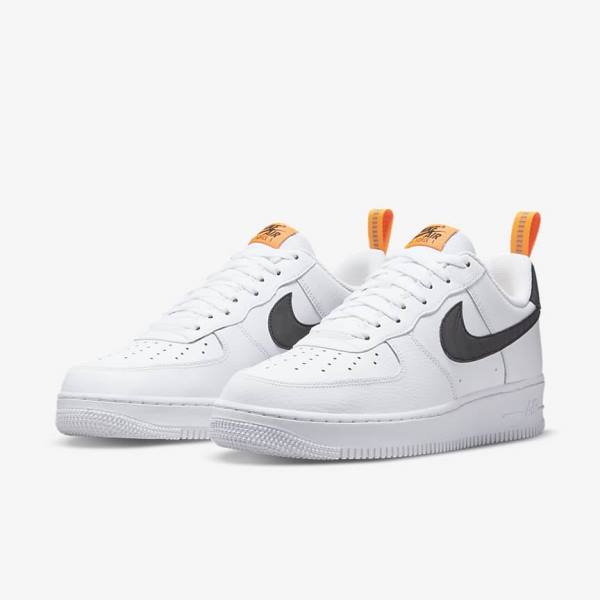 Scarpe Da Ginnastica Uomo Nike Air Force 1 Bianche Arancioni Argento Nere | NK472AVM