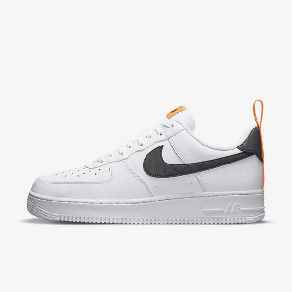 Scarpe Da Ginnastica Uomo Nike Air Force 1 Bianche Arancioni Argento Nere | NK472AVM