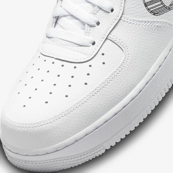 Scarpe Da Ginnastica Uomo Nike Air Force 1 07 Bianche Arancioni Platino Nere | NK493IMW