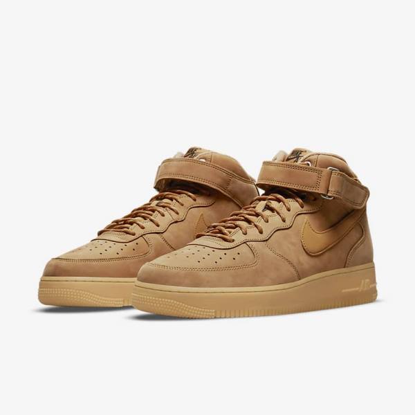 Scarpe Da Ginnastica Uomo Nike Air Force 1 Mid 07 Marroni Chiaro Nere | NK730KTL