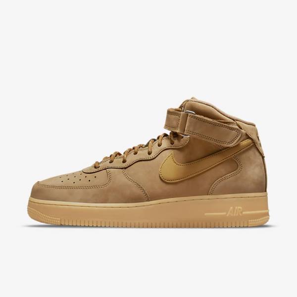 Scarpe Da Ginnastica Uomo Nike Air Force 1 Mid 07 Marroni Chiaro Nere | NK730KTL