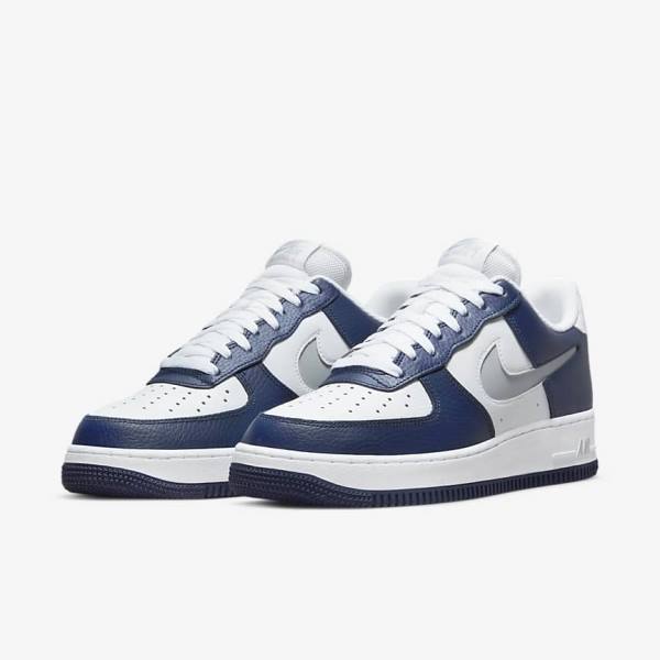 Scarpe Da Ginnastica Uomo Nike Air Force 1 07 LV8 Blu Marino Bianche Grigie | NK746YZV