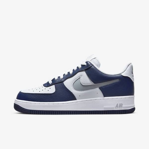 Scarpe Da Ginnastica Uomo Nike Air Force 1 07 LV8 Blu Marino Bianche Grigie | NK746YZV