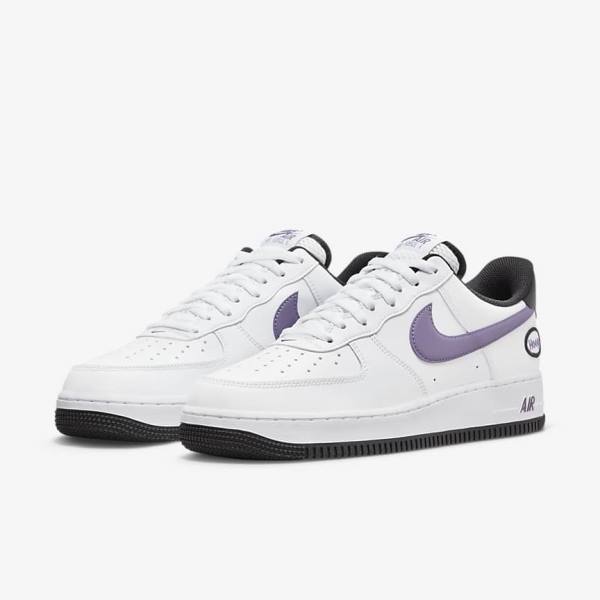 Scarpe Da Ginnastica Uomo Nike Air Force 1 07 LV8 Bianche Nere Bianche Viola | NK809SQF