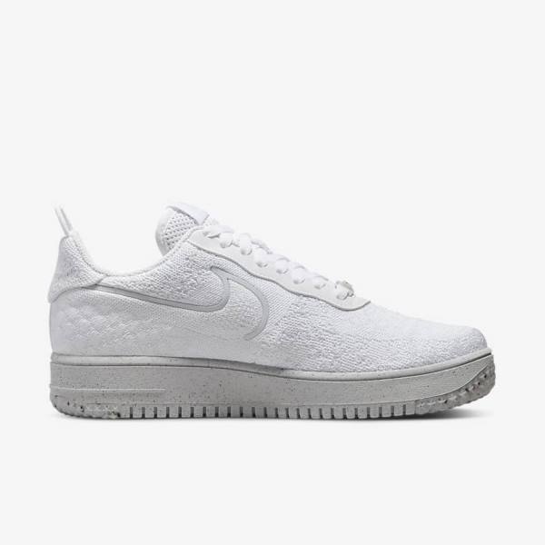 Scarpe Da Ginnastica Uomo Nike Air Force 1 Crater Flyknit Next Nature Bianche Platino Bianche | NK912UMC