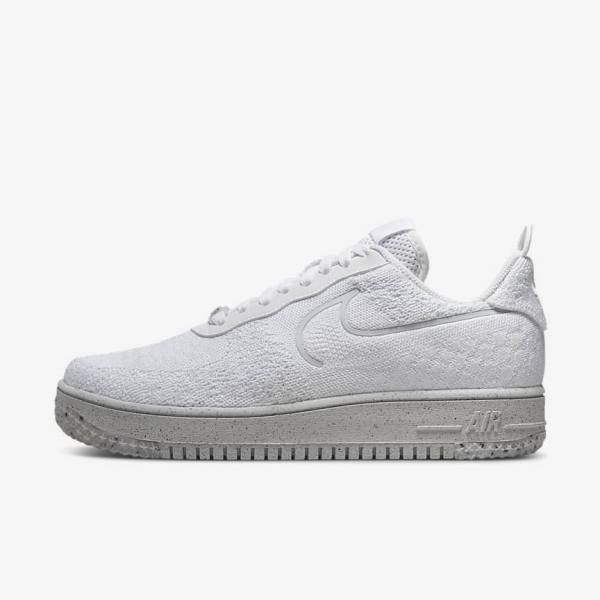 Scarpe Da Ginnastica Uomo Nike Air Force 1 Crater Flyknit Next Nature Bianche Platino Bianche | NK912UMC