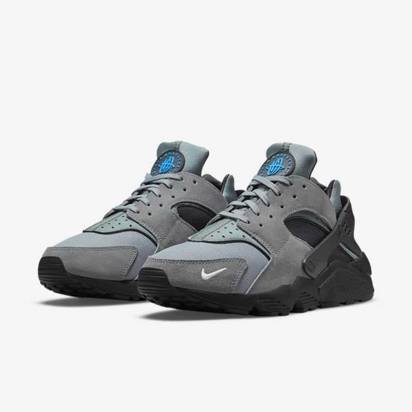 Scarpe Da Ginnastica Uomo Nike Air Huarache Grigie Blu Chiaro Nere Metal Argento | NK194UVR