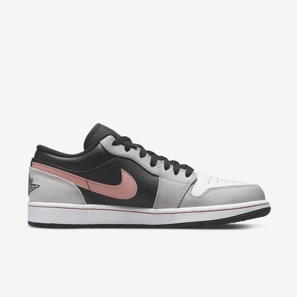 Scarpe Da Ginnastica Uomo Nike Air Jordan 1 Low Nere Grigie Bianche Corallo | NK165VHU