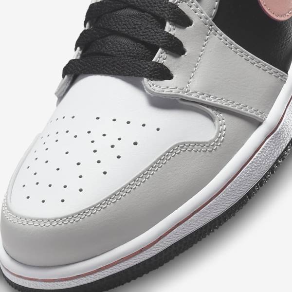 Scarpe Da Ginnastica Uomo Nike Air Jordan 1 Low Nere Grigie Bianche Corallo | NK165VHU