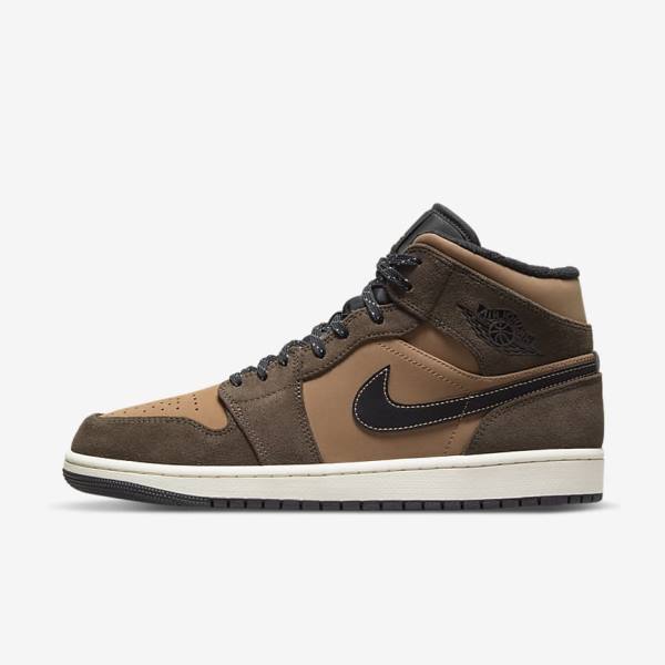 Scarpe Da Ginnastica Uomo Nike Air Jordan 1 Mid SE Cioccolato Scuro Marroni Nere Rosse | NK374XIS