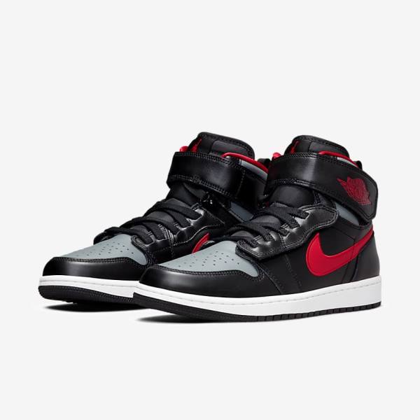 Scarpe Da Ginnastica Uomo Nike Air Jordan 1 Hi FlyEase Nere Grigie Bianche Rosse | NK420YND