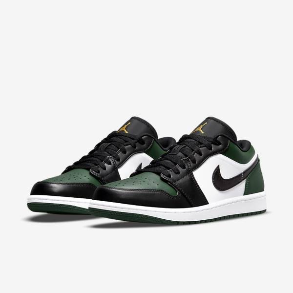 Scarpe Da Ginnastica Uomo Nike Air Jordan 1 Low Verdi Bianche Nere | NK491ELF