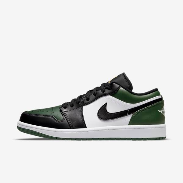 Scarpe Da Ginnastica Uomo Nike Air Jordan 1 Low Verdi Bianche Nere | NK491ELF