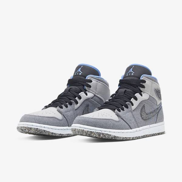 Scarpe Da Ginnastica Uomo Nike Air Jordan 1 Mid SE Grigie Nere Blu | NK735ZNF