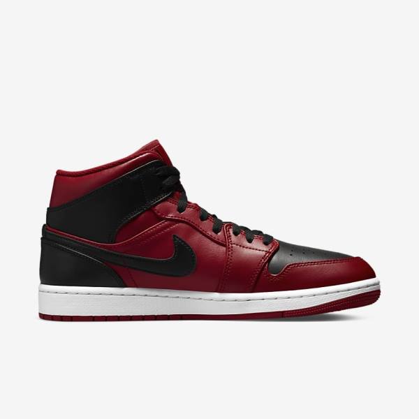 Scarpe Da Ginnastica Uomo Nike Air Jordan 1 Mid Rosse Bianche Nere | NK895BRK