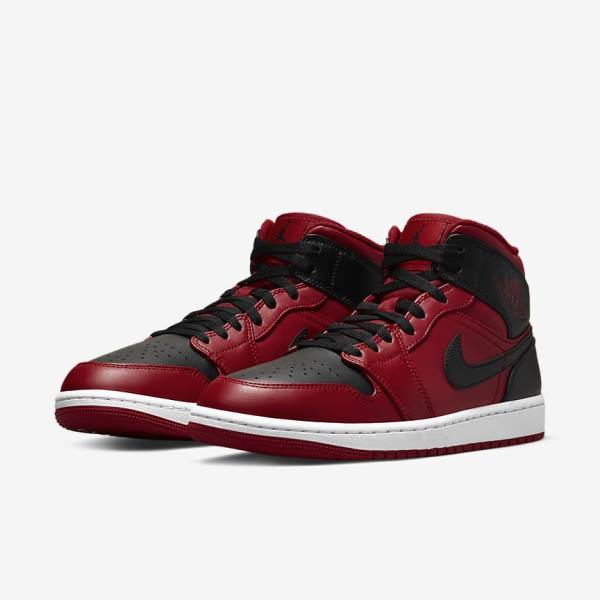 Scarpe Da Ginnastica Uomo Nike Air Jordan 1 Mid Rosse Bianche Nere | NK895BRK