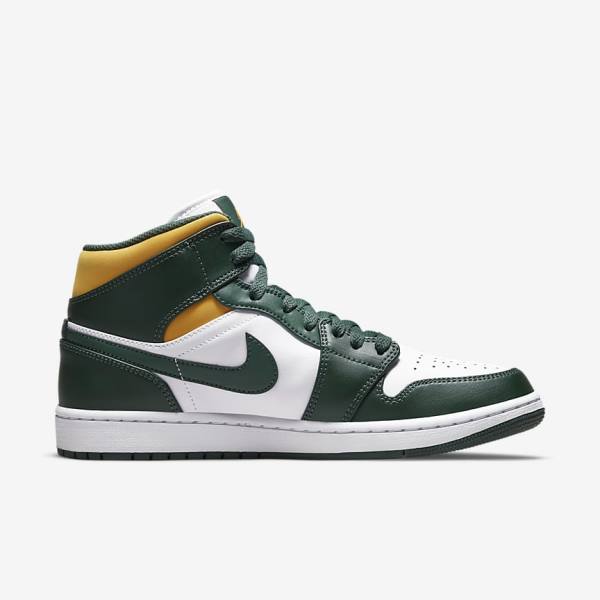 Scarpe Da Ginnastica Uomo Nike Air Jordan 1 Mid Verdi Bianche | NK921CEG