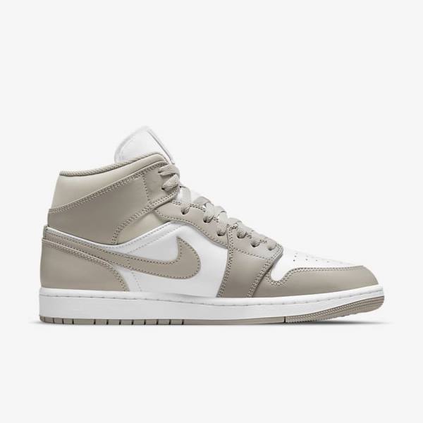 Scarpe Da Ginnastica Uomo Nike Air Jordan 1 Mid Grigie Bianche Beige Chiaro | NK928FLI