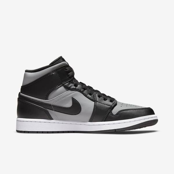 Scarpe Da Ginnastica Uomo Nike Air Jordan 1 Mid Nere Grigie Bianche Rosse | NK975NFM