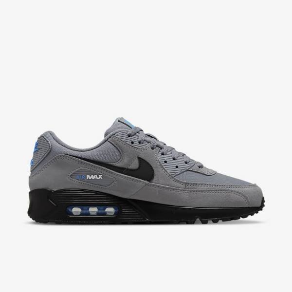 Scarpe Da Ginnastica Uomo Nike Air Max 90 Grigie Blu Chiaro Metal Argento Nere | NK195QEK