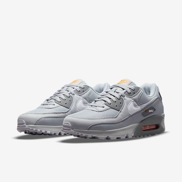 Scarpe Da Ginnastica Uomo Nike Air Max 90 Grigie Bianche | NK248XYL