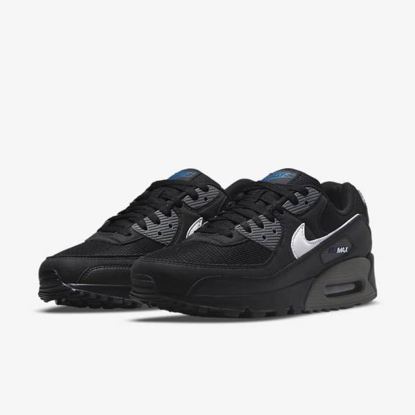 Scarpe Da Ginnastica Uomo Nike Air Max 90 Nere Grigie Bianche | NK295AOL