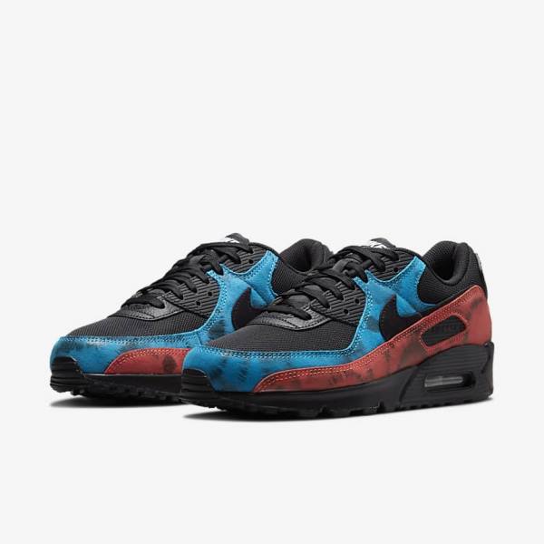 Scarpe Da Ginnastica Uomo Nike Air Max 90 Nere Blu Rosse Bianche | NK351FVO