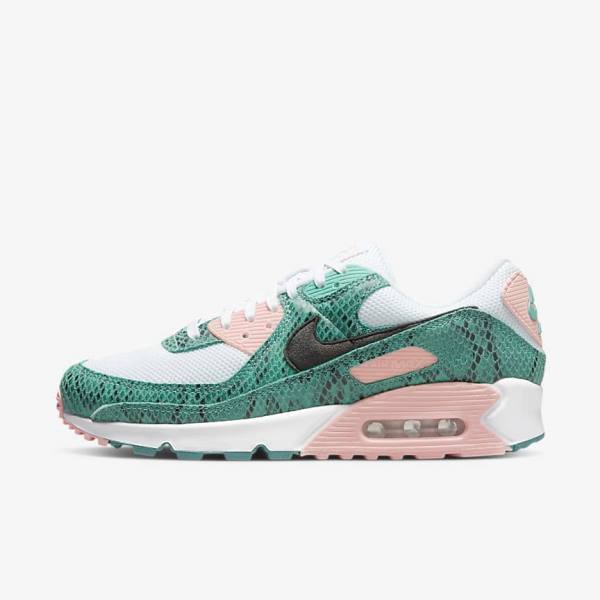 Scarpe Da Ginnastica Uomo Nike Air Max 90 Verde Acqua Bianche Corallo Nere | NK390YJS