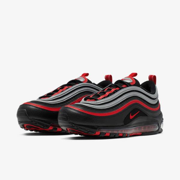 Scarpe Da Ginnastica Uomo Nike Air Max 97 Nere Metal Argento Rosse | NK403KVX